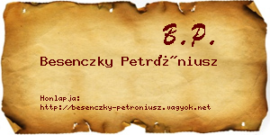 Besenczky Petróniusz névjegykártya